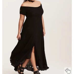 Torrid Black Off the Shoulder Maxi Dress 2